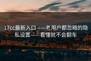 17cc最新入口——老用户都忽略的隐私设置——看懂就不会翻车